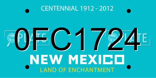 0FC1724 New Mexico License Plate