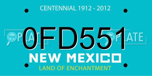 0FD551 New Mexico License Plate