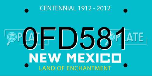 0FD581 New Mexico License Plate