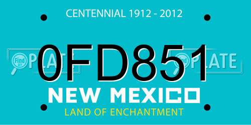 0FD851 New Mexico License Plate