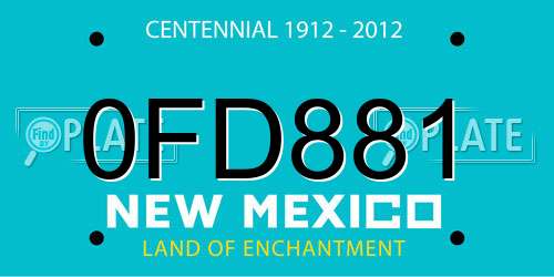 0FD881 New Mexico License Plate