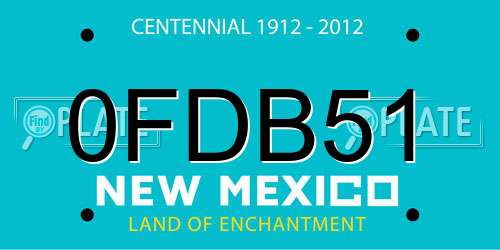 0FDB51 New Mexico License Plate