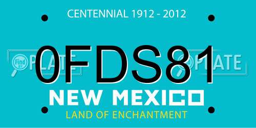 0FDS81 New Mexico License Plate