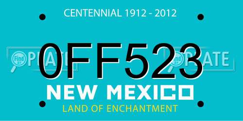 0FF523 New Mexico License Plate