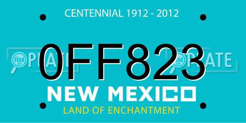 0FF823 New Mexico License Plate