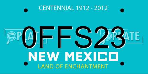 0FFS23 New Mexico License Plate