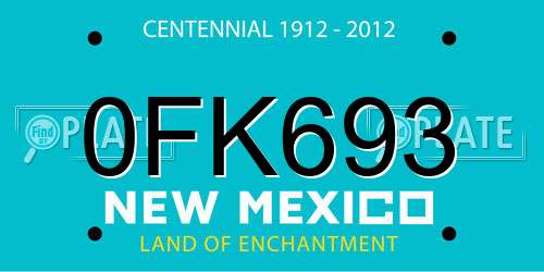 0FK693 New Mexico License Plate