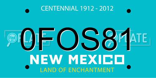 0FOS81 New Mexico License Plate