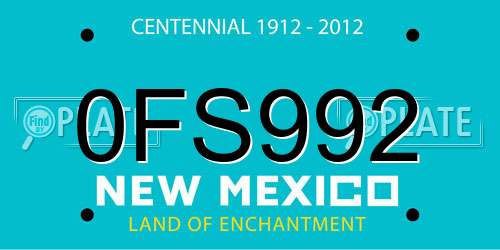 0FS992 New Mexico License Plate