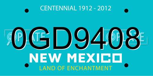 0GD9408 New Mexico License Plate