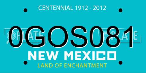 0GOS081 New Mexico License Plate