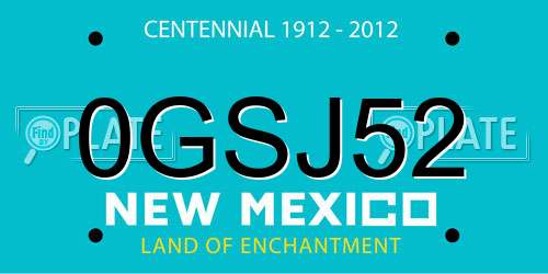 0GSJ52 New Mexico License Plate