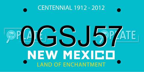 0GSJ57 New Mexico License Plate