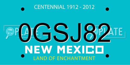 0GSJ82 New Mexico License Plate