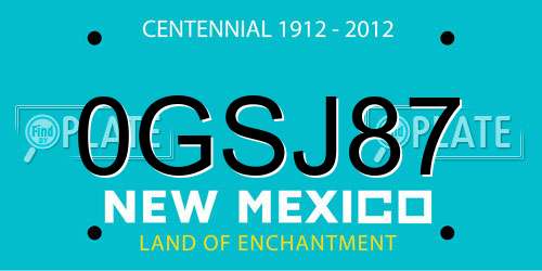 0GSJ87 New Mexico License Plate