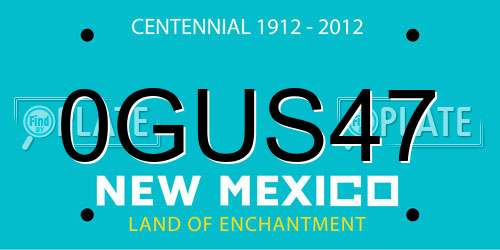 0GUS47 New Mexico License Plate