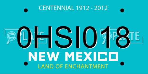 0HSI018 New Mexico License Plate