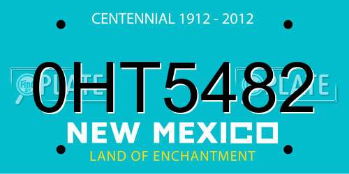 0HT5482 New Mexico License Plate