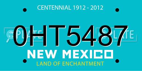 0HT5487 New Mexico License Plate