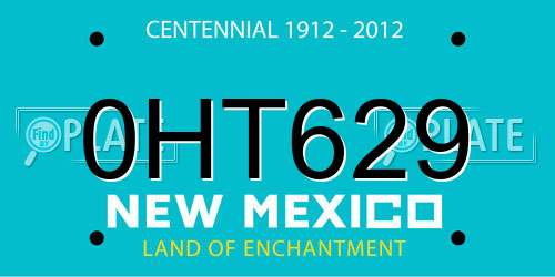 0HT629 New Mexico License Plate