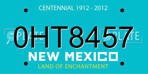 0HT8457 New Mexico License Plate