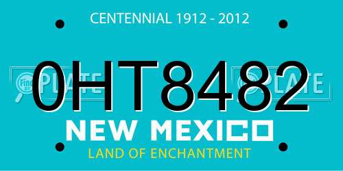 0HT8482 New Mexico License Plate