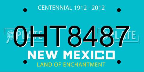 0HT8487 New Mexico License Plate