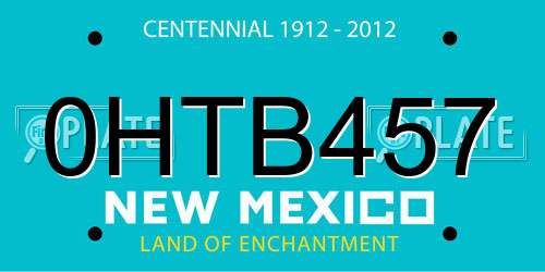 0HTB457 New Mexico License Plate