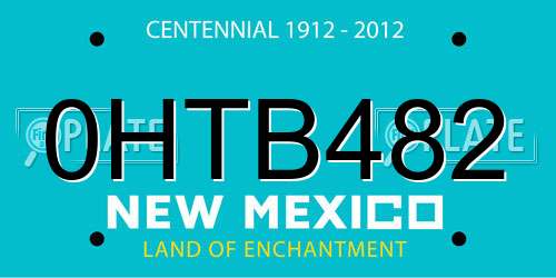 0HTB482 New Mexico License Plate