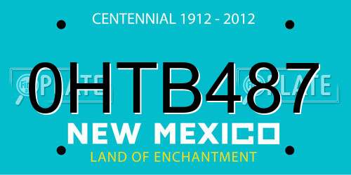 0HTB487 New Mexico License Plate