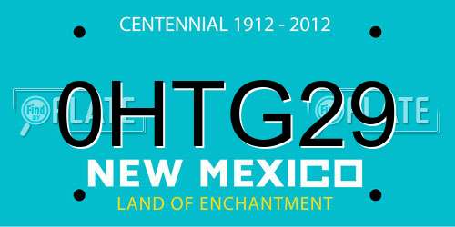 0HTG29 New Mexico License Plate