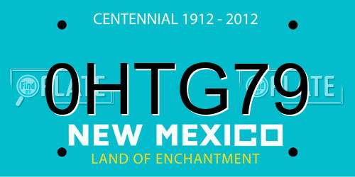 0HTG79 New Mexico License Plate