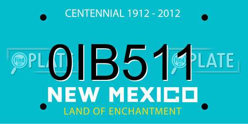 0IB511 New Mexico License Plate