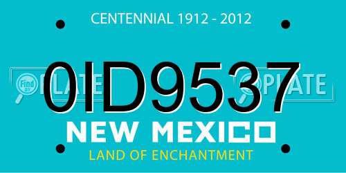 0ID9537 New Mexico License Plate