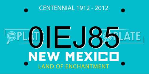 0IEJ85 New Mexico License Plate