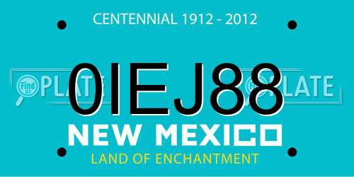 0IEJ88 New Mexico License Plate