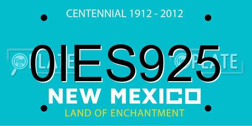 0IES925 New Mexico License Plate