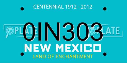 0IN303 New Mexico License Plate