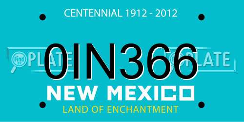 0IN366 New Mexico License Plate