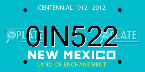 0IN522 New Mexico License Plate
