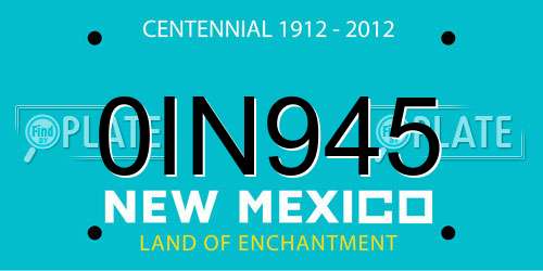 0IN945 New Mexico License Plate