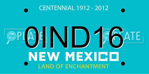 0IND16 New Mexico License Plate