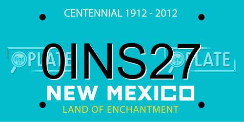 0INS27 New Mexico License Plate