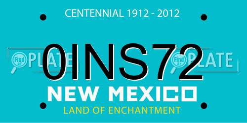0INS72 New Mexico License Plate