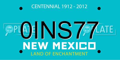 0INS77 New Mexico License Plate