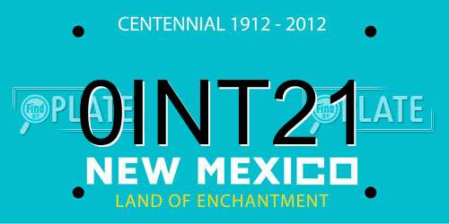 0INT21 New Mexico License Plate