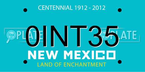 0INT35 New Mexico License Plate