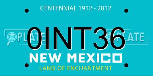 0INT36 New Mexico License Plate