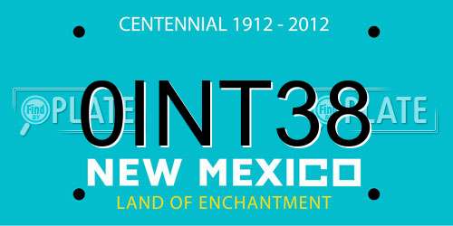 0INT38 New Mexico License Plate