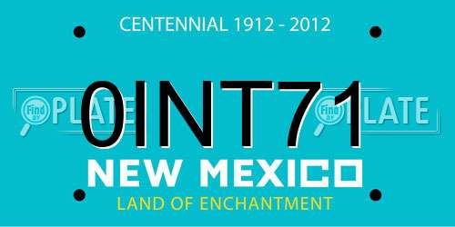 0INT71 New Mexico License Plate